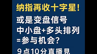 納指再收十字星或是變盤信號